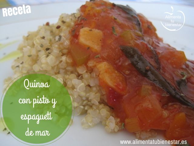 Receta de quinoa con algas y pisto